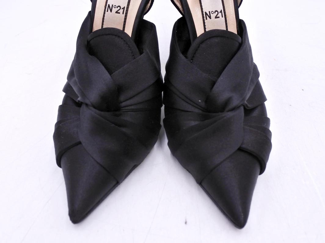 N21nmero Vent u-nopo Inte dotu каблук открытый задний туфли-лодочки size35(22.5cm)/ чёрный ## * fka5 женский