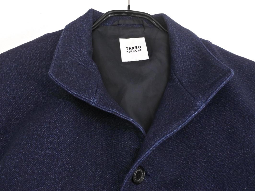 TAKEO KIKUCHI タケオキクチ BB931-51320 ダウンファブリック スタンドカラー ブルゾン ジャケット size2/紺 ◇■ ☆ fka5 メンズ_画像2