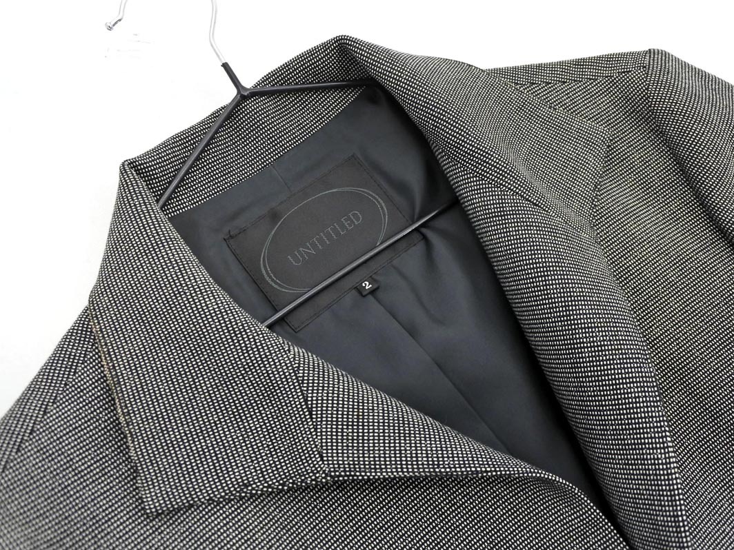 UNTITLED Untitled шелк . выставить жакет юбка костюм size2/ белый x чёрный *# * fka5 женский