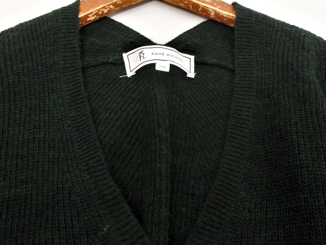 Rope Picnic ロペピクニック ウール混 ワイド幅 ニット セーター size38/ダークグリーン ◇■ ☆ fka5 レディース_画像2