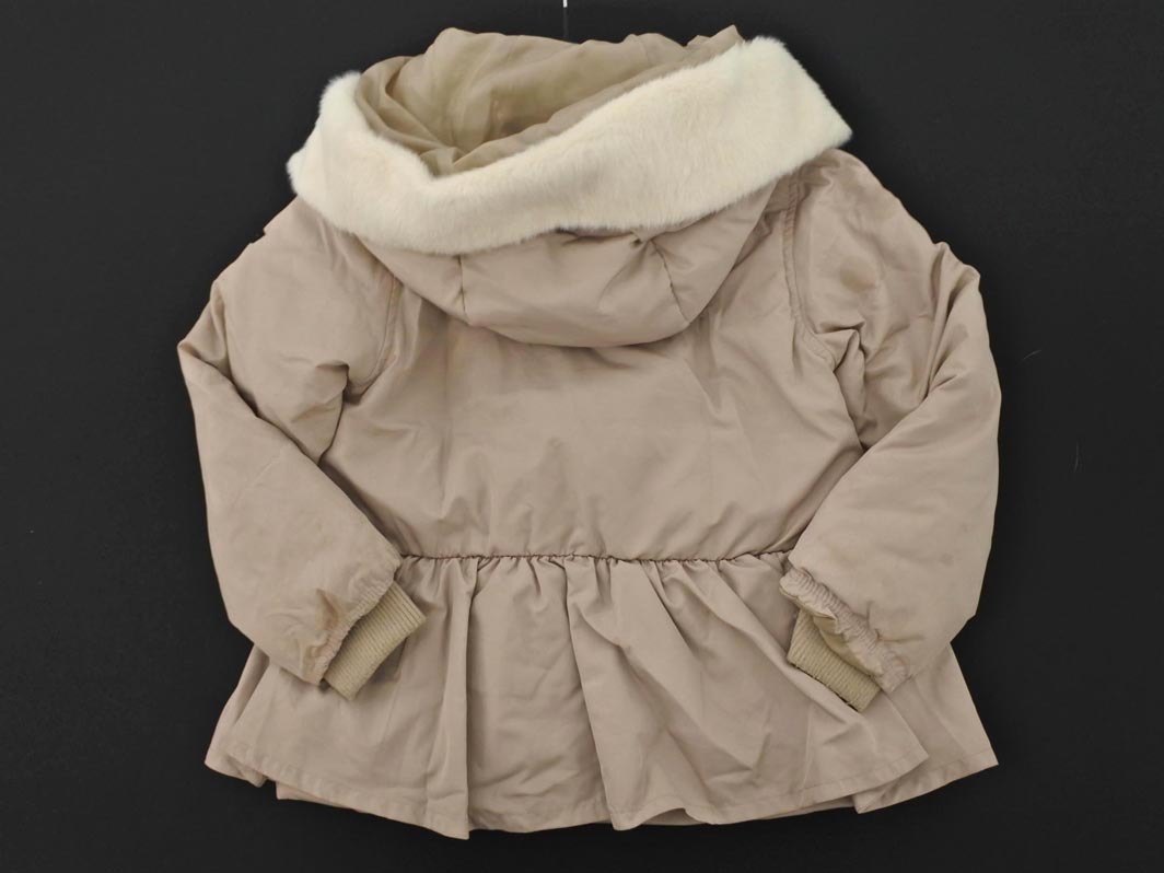 petit mainpti мой n искусственный мех лента пуховик size110cm/ бежевый *# * fka5 девочка 