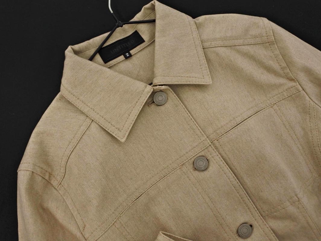 новый товар UNTITLED Untitled G Jean Denim жакет size2/ бежевый *# * fka5 женский