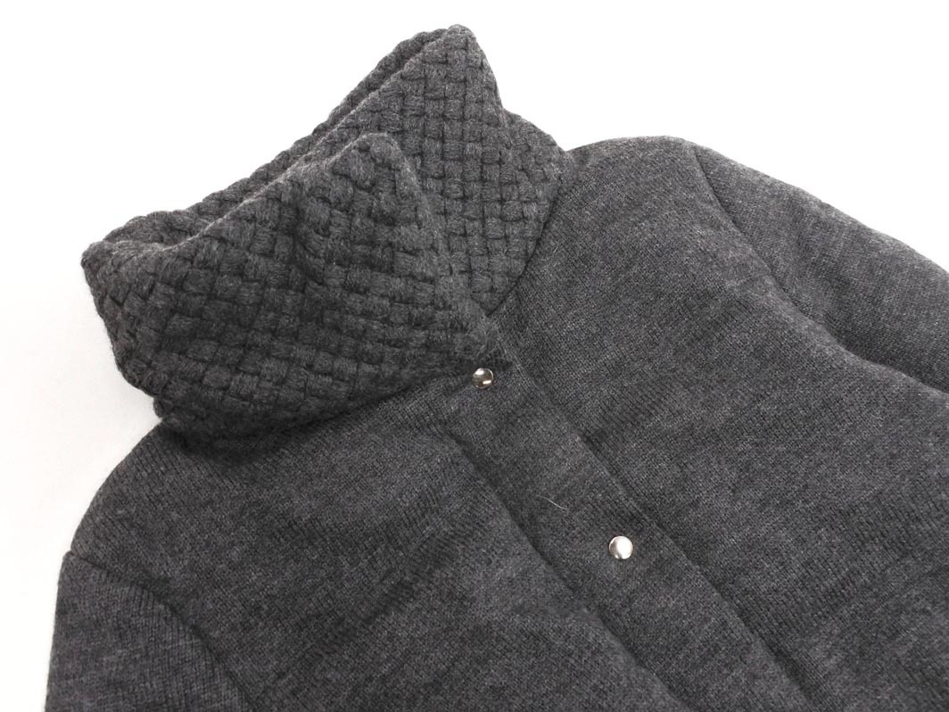 23 район шерсть 100% с высоким воротником пуховик size40/ серый *# * fka5 женский 