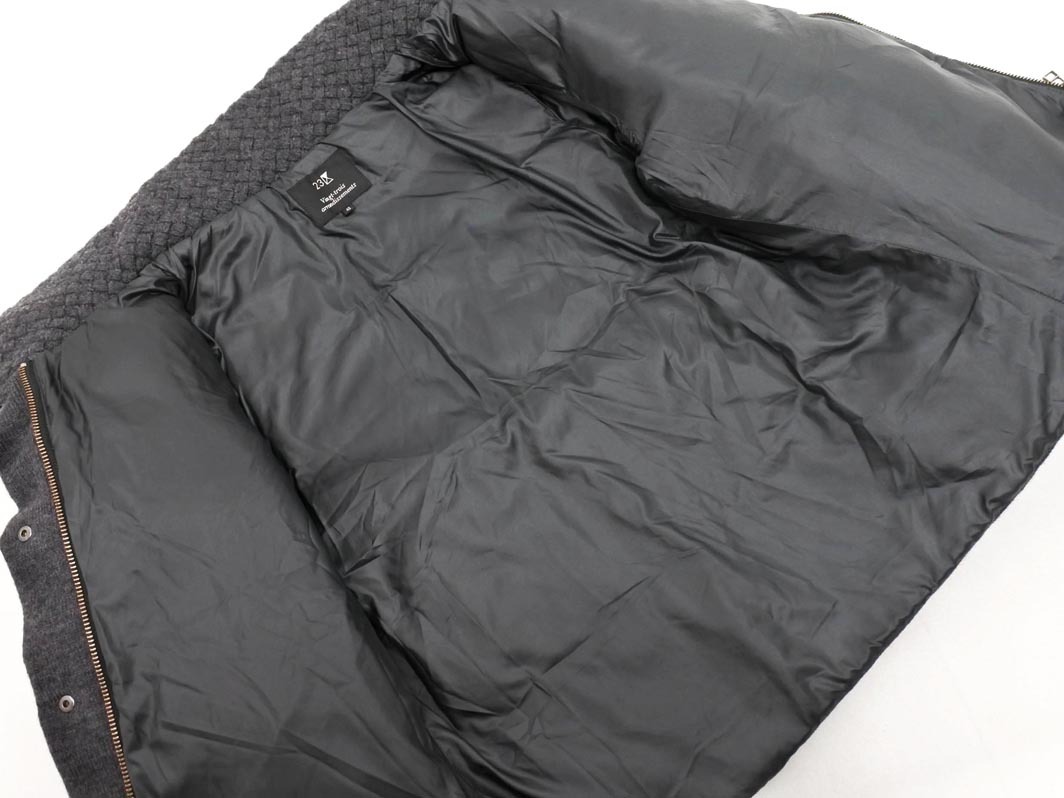 23 район шерсть 100% с высоким воротником пуховик size40/ серый *# * fka5 женский 