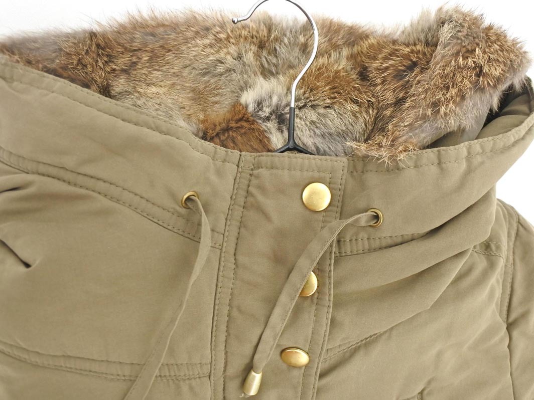 SHIPS シップス ラビットファー ボアライナー付き 中綿 モッズ コート sizeS/カーキ ◇■ ☆ fka6 レディース_画像4