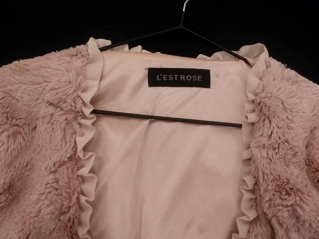 L’EST ROSE レストローズ フェイクファー 結婚式 二次会 ボレロ カーディガン size2/ピンク ◇■ ☆ fka7 レディース_画像4