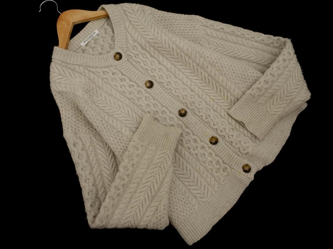 BEAUTY & YOUTH ビューティ&ユース ユナイテッドアローズ ウール100% カーディガン グレー ◇■ ☆ fka6 レディース_画像1