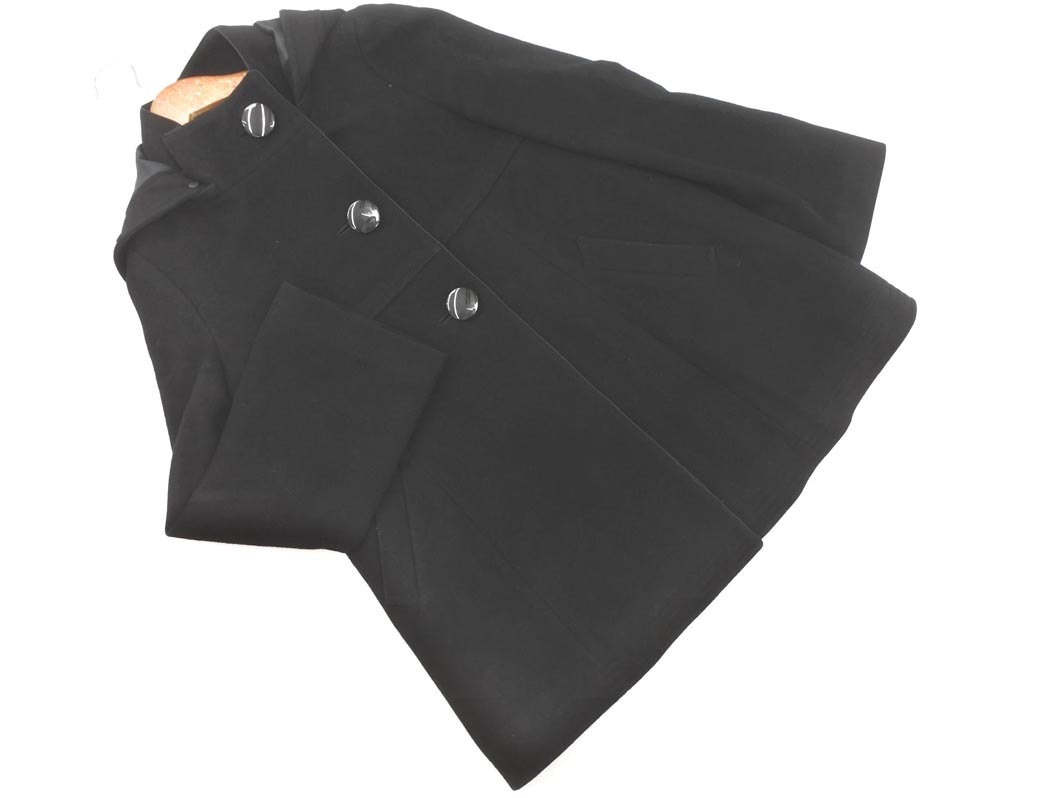 KUMIKYOKU 組曲 カシミヤ混 スタンドカラー フーディ コート size2/黒 ◇■ ☆ fka7 レディース_画像1