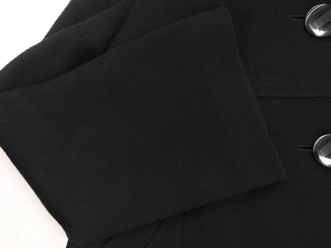 KUMIKYOKU 組曲 カシミヤ混 スタンドカラー フーディ コート size2/黒 ◇■ ☆ fka7 レディース_画像3