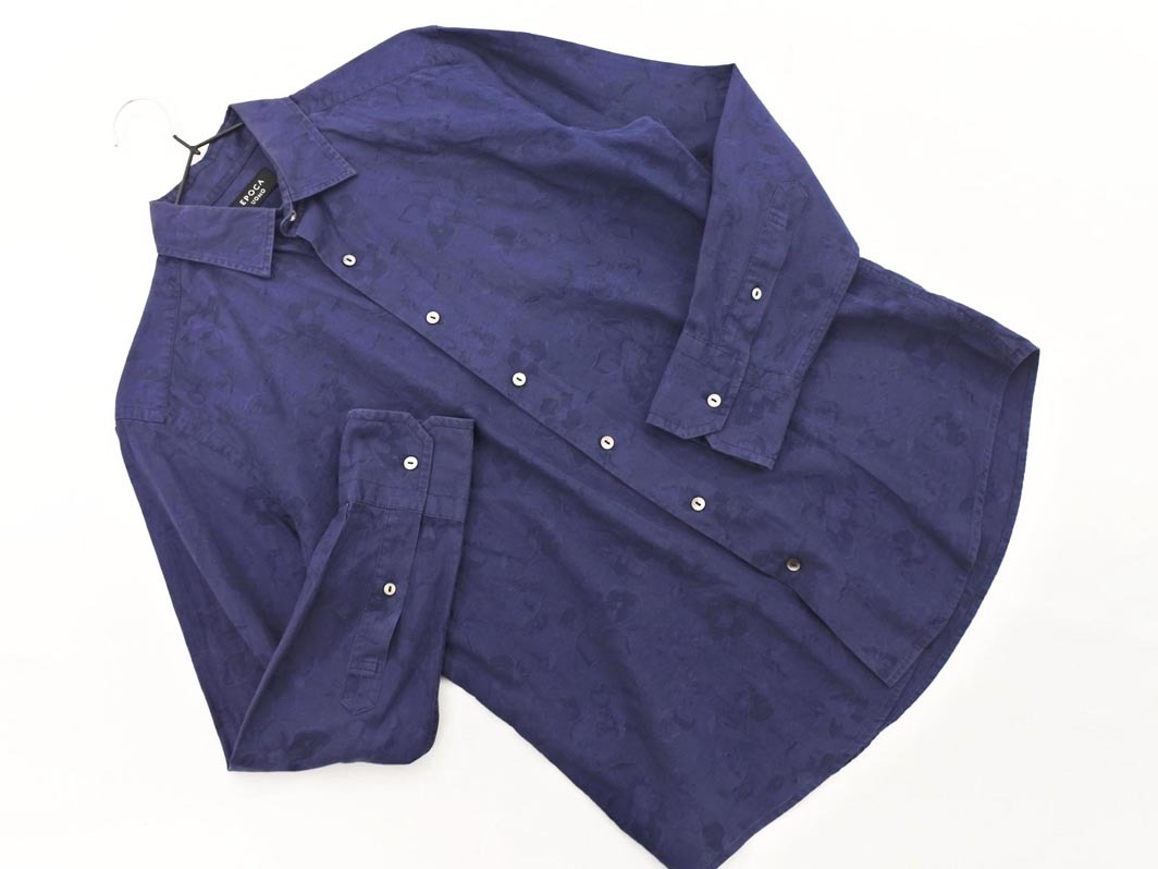 EPOCA UOMO エポカ ウォモ 花柄 シャツ sizeITL44/紺 ◇■ ☆ fka6 メンズ_画像1