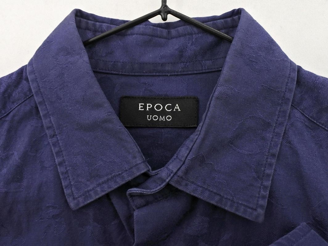 EPOCA UOMO エポカ ウォモ 花柄 シャツ sizeITL44/紺 ◇■ ☆ fka6 メンズ_画像4