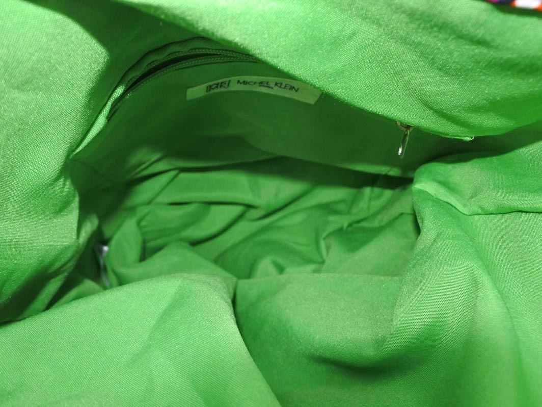 MICHEL KLEIN ミッシェルクラン ポーチ付き 編み バッグ 黒 ■■ ☆ fka6 レディース_画像8