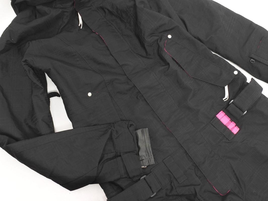 ESTIVO エスティボ フェイクファー スノーウェア スキー つなぎ オールインワン sizeM/黒 ◆■ ☆ fka7 レディース_画像3