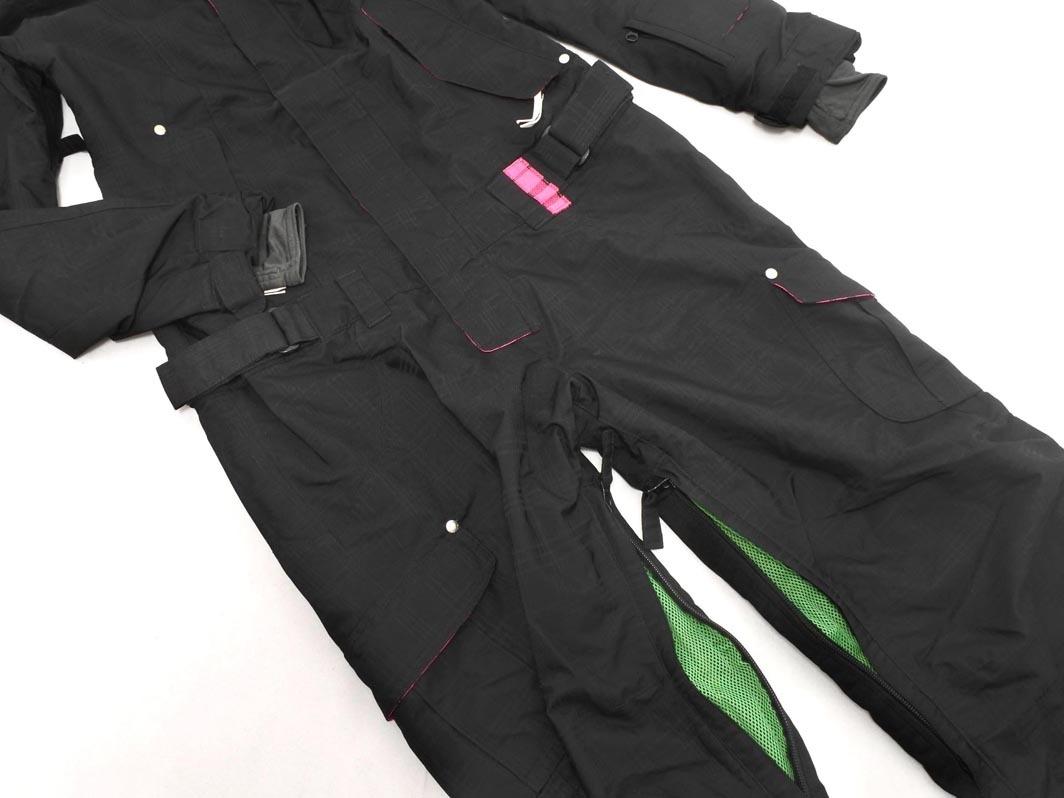 ESTIVO エスティボ フェイクファー スノーウェア スキー つなぎ オールインワン sizeM/黒 ◆■ ☆ fka7 レディース_画像5