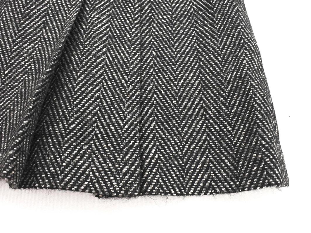 UNTITLED Untitled шелк . "в елочку" юбка size2/ чёрный *# * fka7 женский