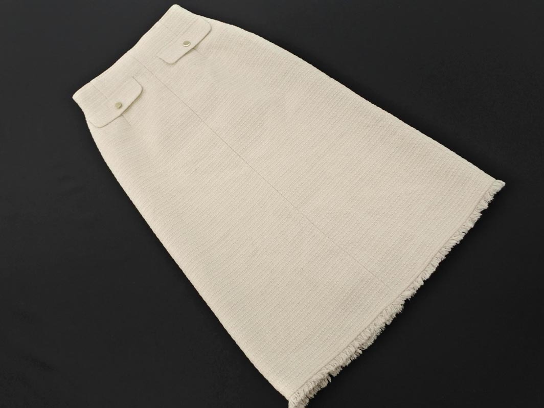 le.coeur blanc ルクールブラン ツイード ロング スカート size36/アイボリー ■■ ☆ fka6 レディース_画像1