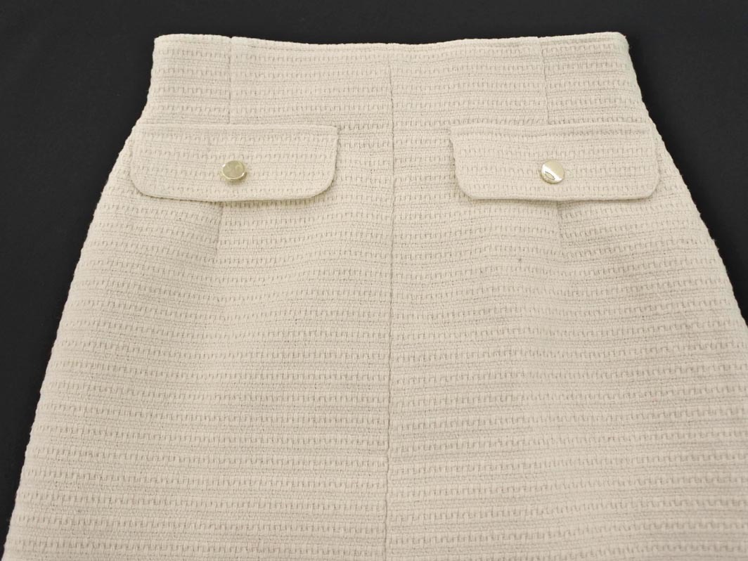 le.coeur blanc ルクールブラン ツイード ロング スカート size36/アイボリー ■■ ☆ fka6 レディース_画像2