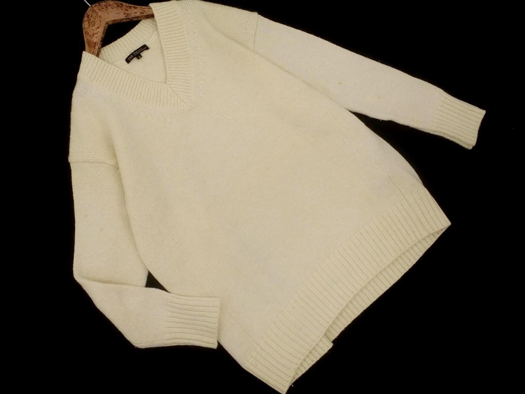 23区 アルパカ混 Vネック ニット セーター size38/白ｘラメ ◇■ ☆ fka6 レディース_画像1