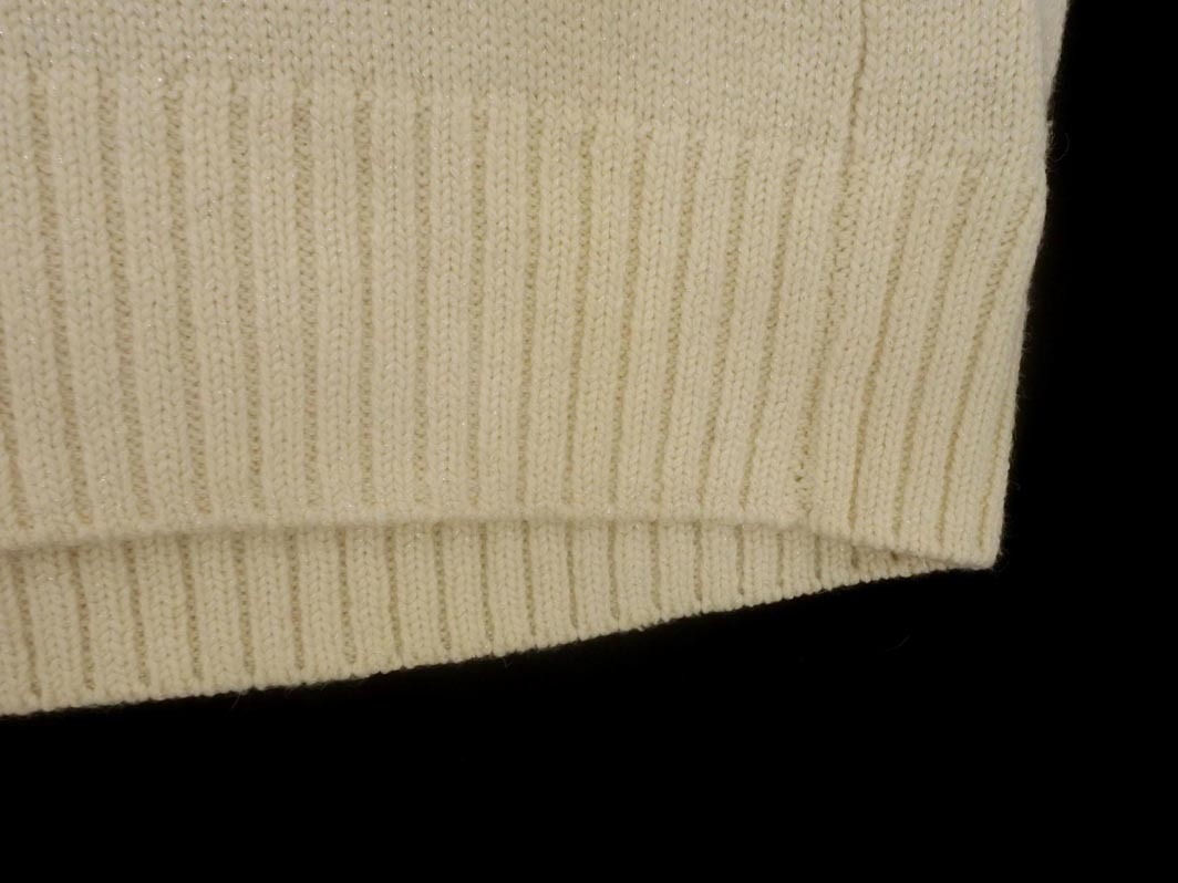 23区 アルパカ混 Vネック ニット セーター size38/白ｘラメ ◇■ ☆ fka6 レディース_画像4