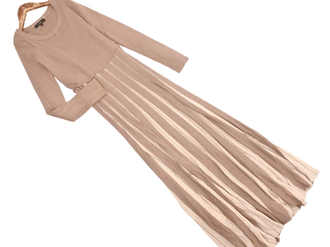 rienda リエンダ リブ ニット ワンピース sizeF/ベージュ ◇■ ☆ fka7 レディース_画像1