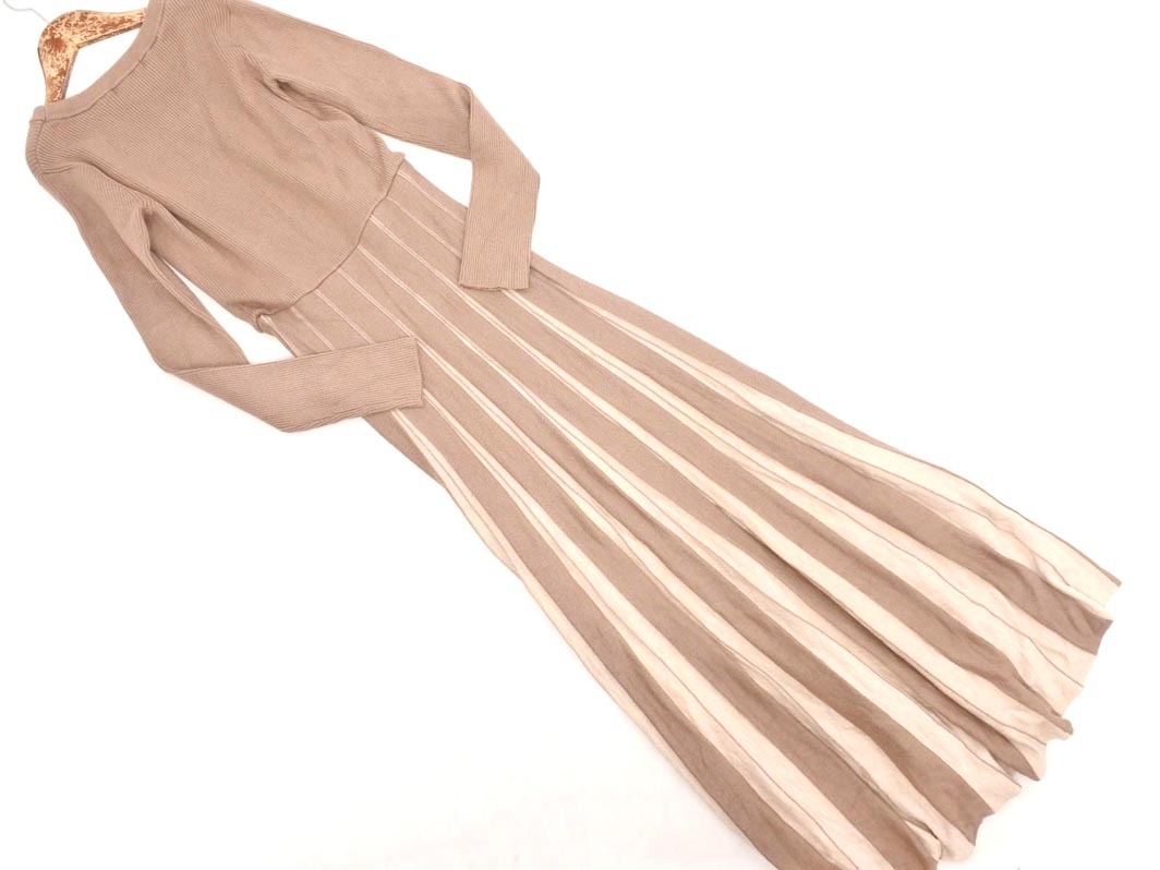 rienda リエンダ リブ ニット ワンピース sizeF/ベージュ ◇■ ☆ fka7 レディース_画像5