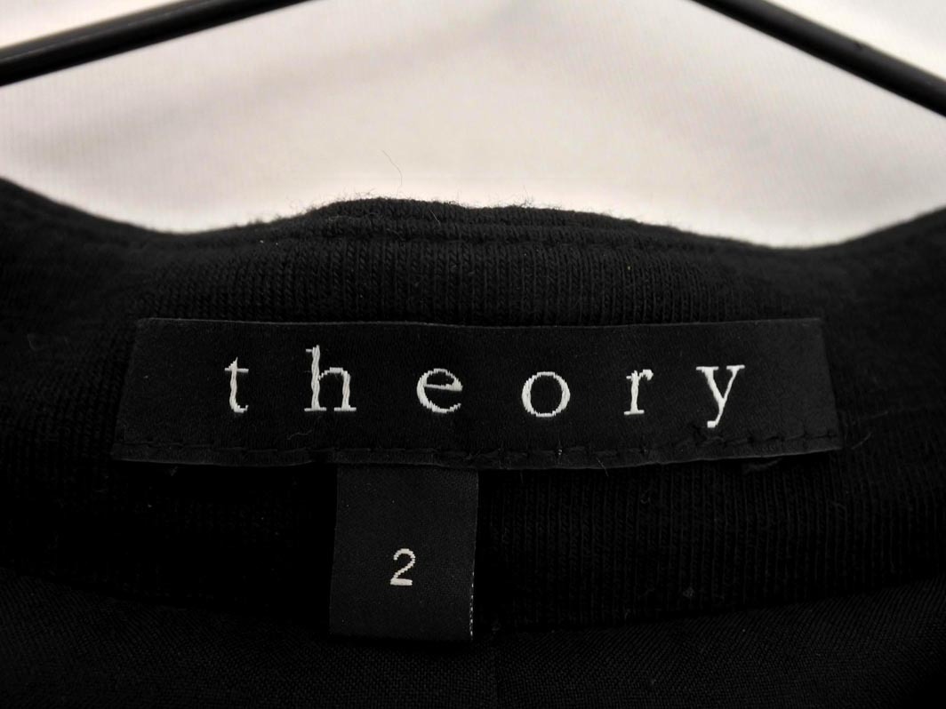 theory セオリー ウール混 ノーカラー ジャケット size2/黒 ◇■ ☆ fka6 レディース_画像4