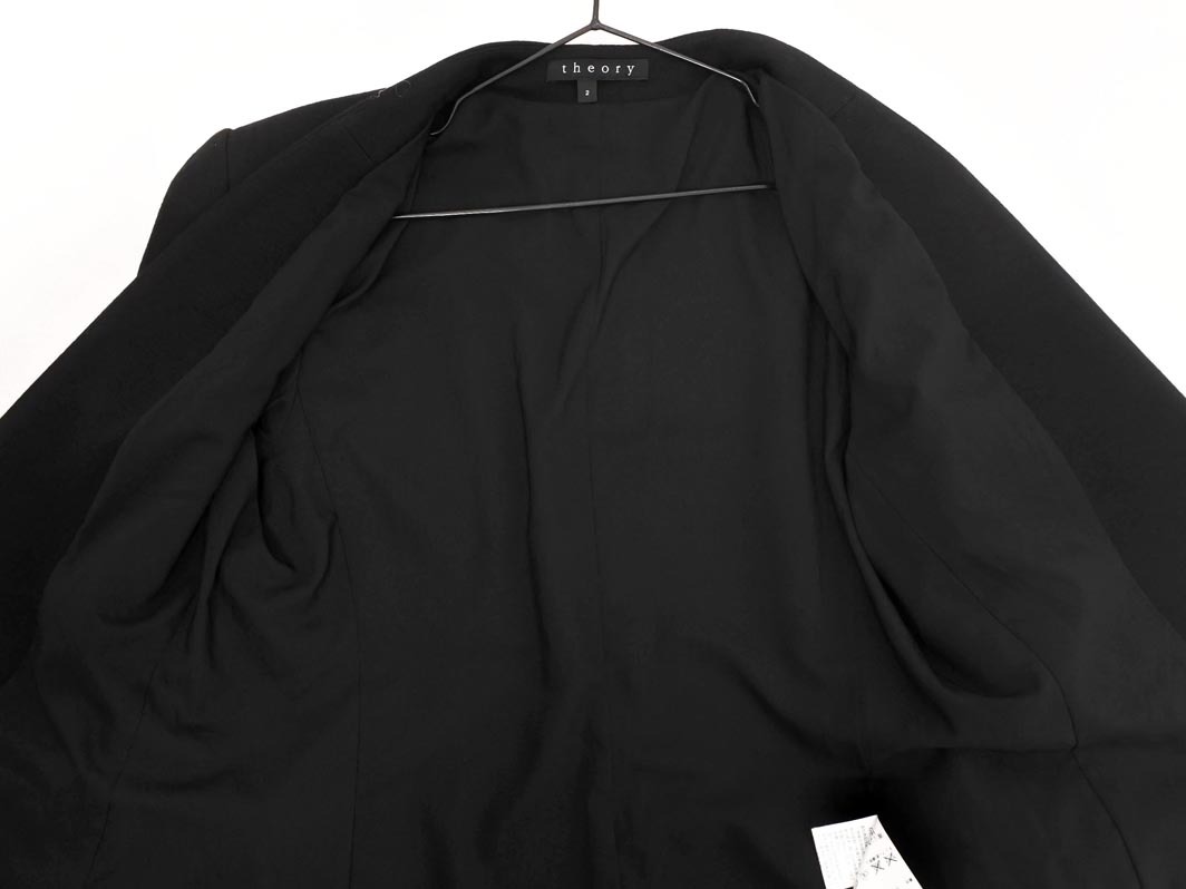 theory セオリー ウール混 ノーカラー ジャケット size2/黒 ◇■ ☆ fka6 レディース_画像5