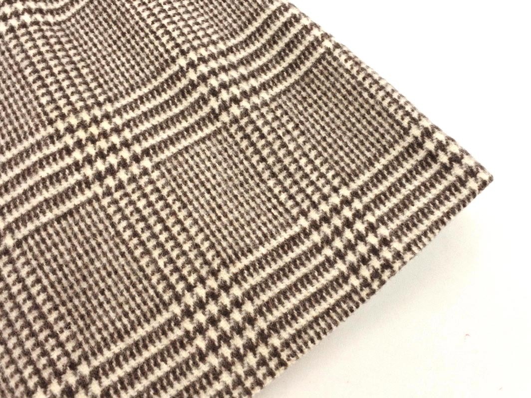 UNTITLED Untitled шерсть . Glenn проверка A линия юбка-трапеция size0/ белый x чай *# * fka6 женский