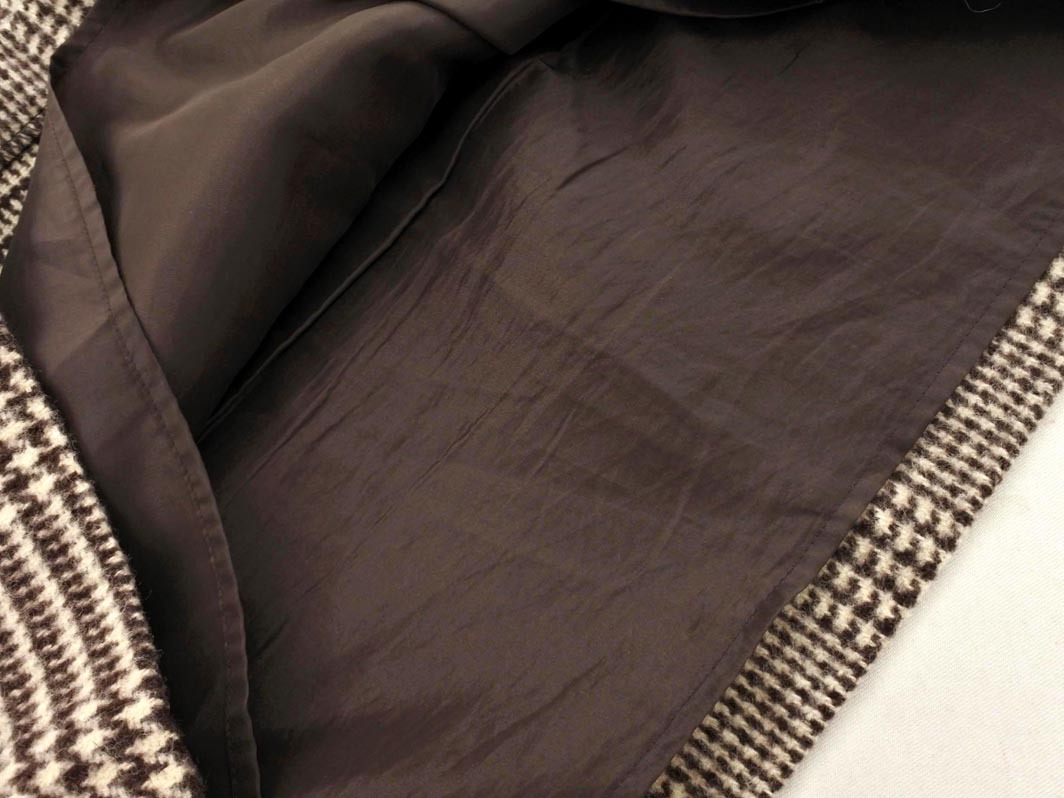 UNTITLED Untitled шерсть . Glenn проверка A линия юбка-трапеция size0/ белый x чай *# * fka6 женский