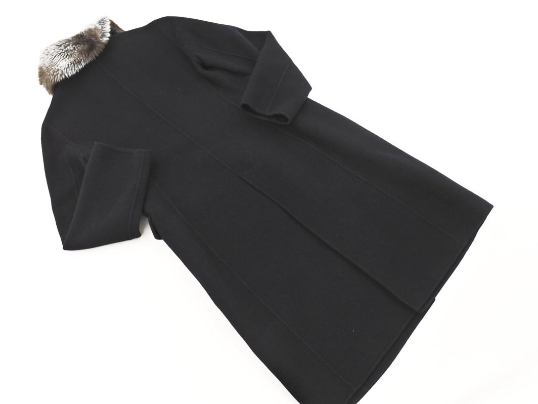 23 район шерсть . искусственный мех длинное пальто size38/ темно-синий *# * fka6 женский