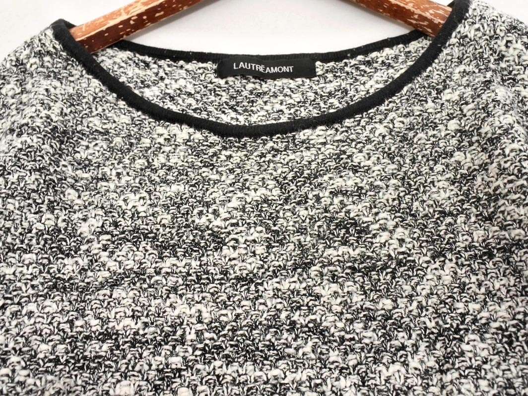LAUTREAMONT low to редкость mon вязаный свитер size1/ белый x чёрный *# * fka6 женский 