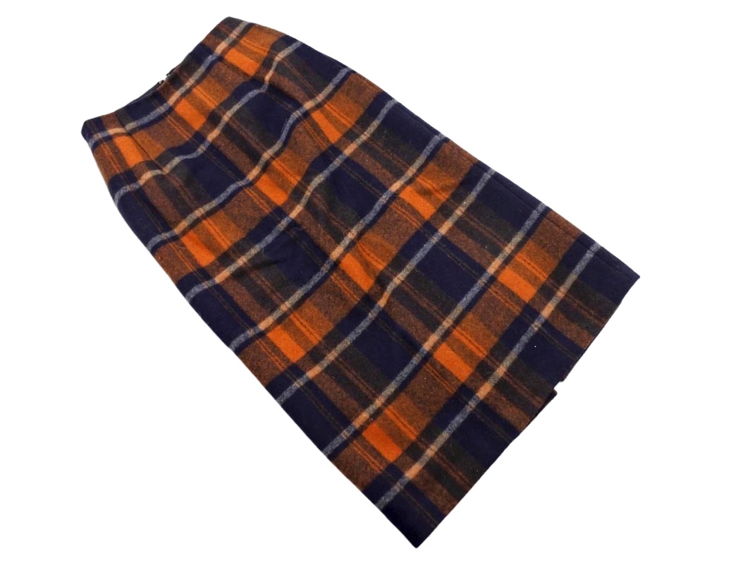 Rope Picnic ロペピクニック チェック タイト スカート size36/オレンジｘ紺 ◇■ ☆ fkb0 レディース_画像1