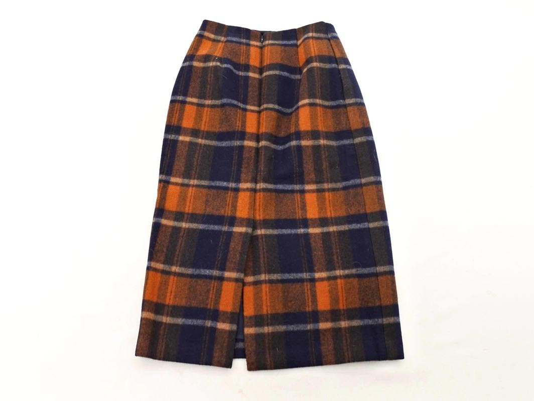 Rope Picnic ロペピクニック チェック タイト スカート size36/オレンジｘ紺 ◇■ ☆ fkb0 レディース_画像5