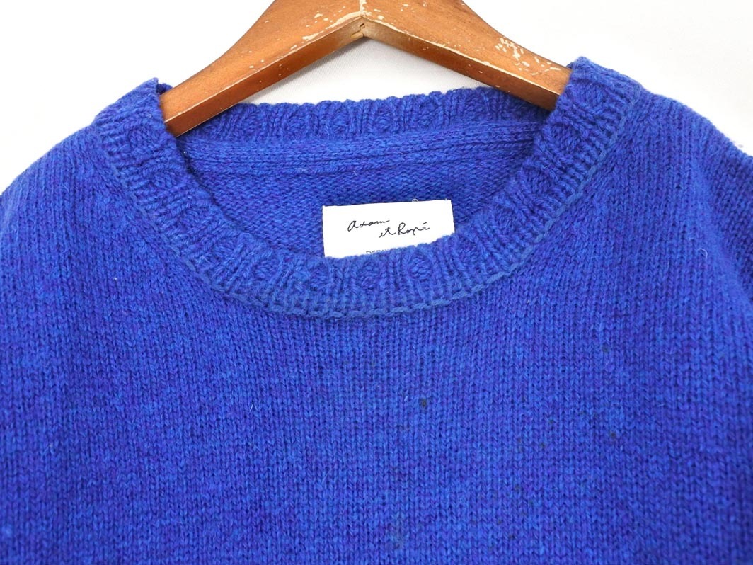ADAM ET ROPE’ アダムエロペ ウール100% ニット セーター sizeM/青 ◇■ ☆ fkb0 レディース_画像2