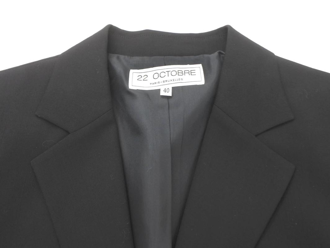  новый товар 22 OCTOBRE 22 Okt -bru шерсть 100% tailored jacket size40/ чёрный *# * fkb0 женский 