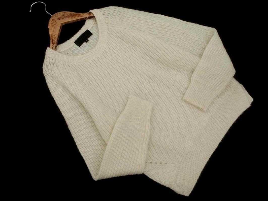 UNTITLED アンタイトル モヘア混 ラメ ニット セーター size2/白 ◇■ ☆ fkb0 レディース_画像1
