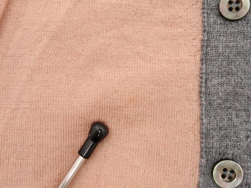 ネコポスOK 23区 Botto Giuseppe ウール100% ニット カーディガン size38/ピンクxグレー ◇■ ☆ fkb0 レディース_画像4