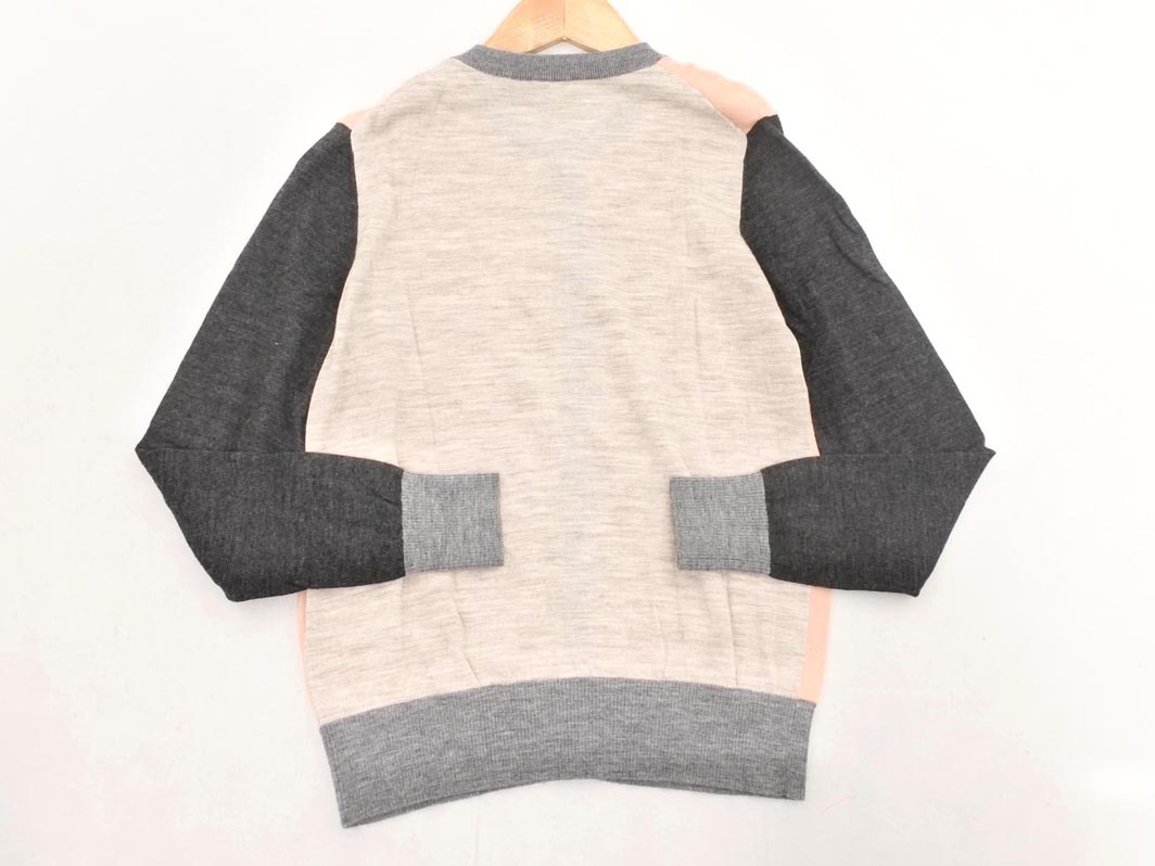 ネコポスOK 23区 Botto Giuseppe ウール100% ニット カーディガン size38/ピンクxグレー ◇■ ☆ fkb0 レディース_画像5