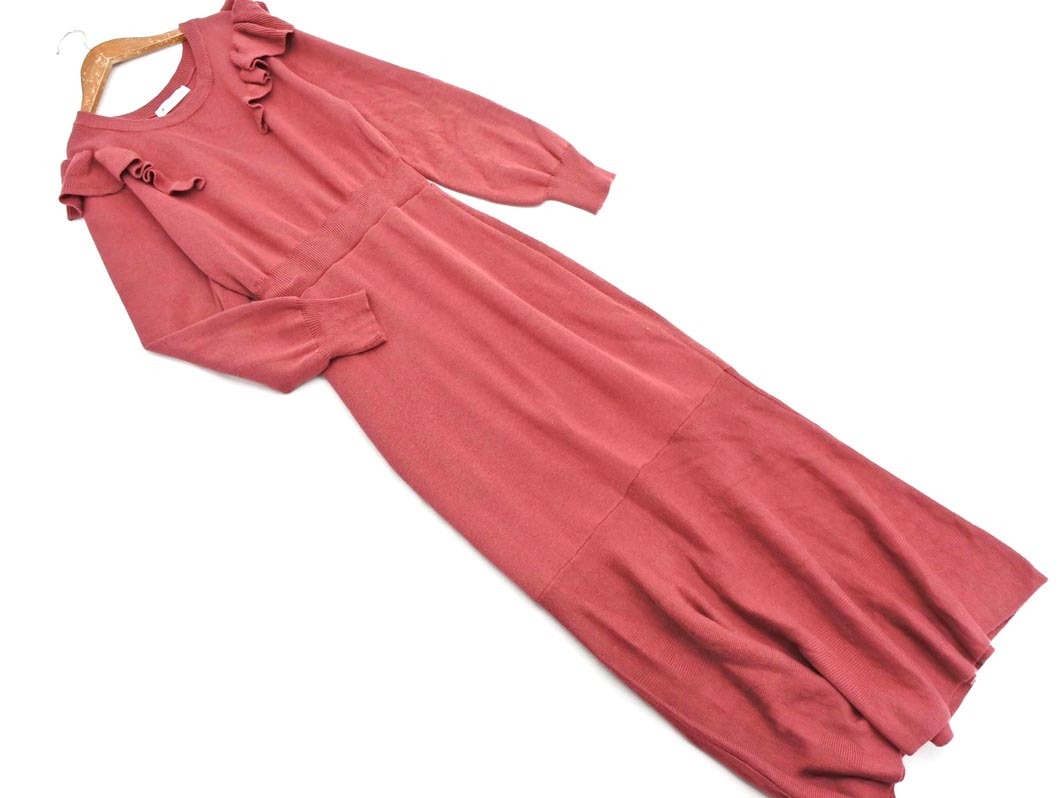 MAJESTIC LEGON マジェスティックレゴン フリル ニット ワンピース sizeM/ラベンダーピンク ◇■ ☆ fkb0 レディース_画像1