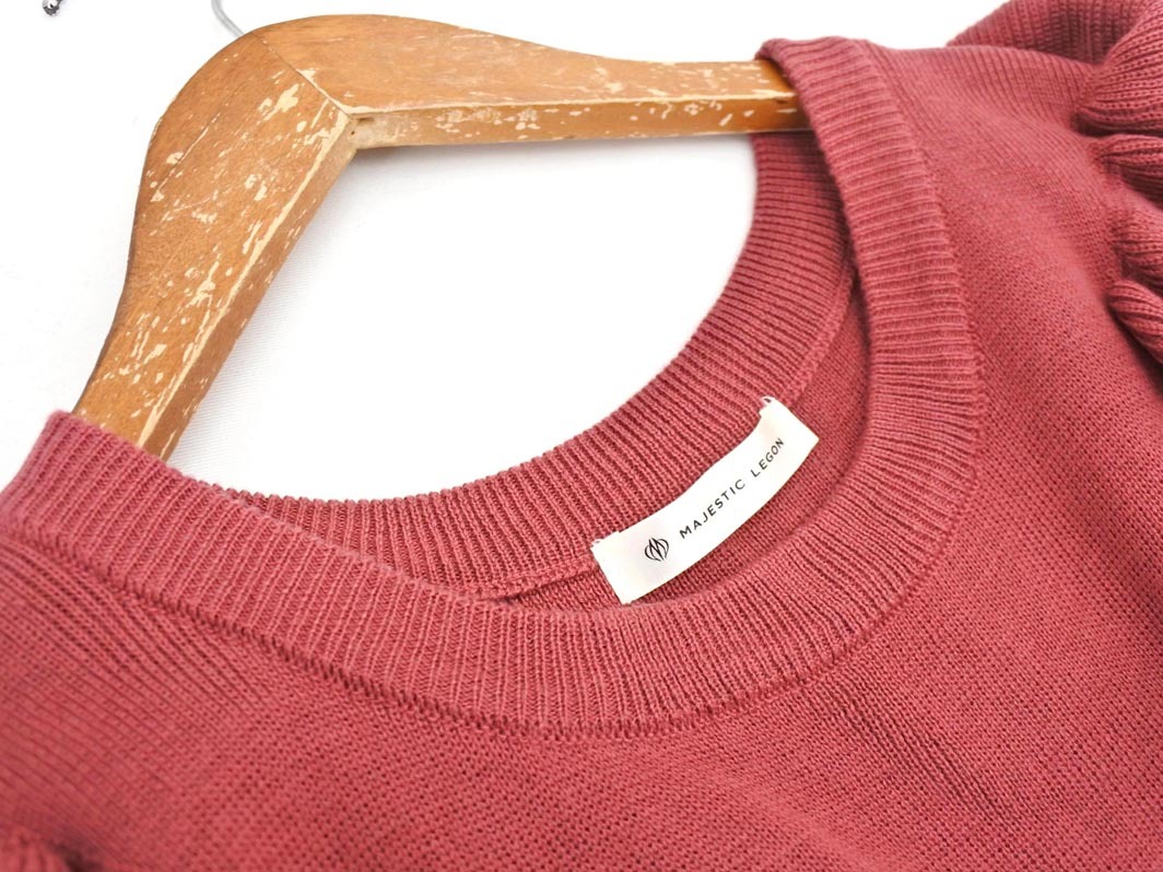 MAJESTIC LEGON マジェスティックレゴン フリル ニット ワンピース sizeM/ラベンダーピンク ◇■ ☆ fkb0 レディース_画像2