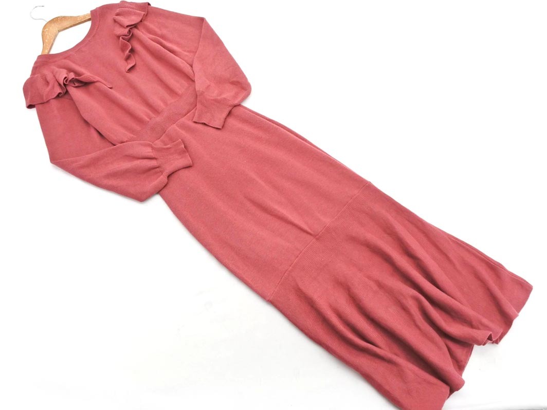 MAJESTIC LEGON マジェスティックレゴン フリル ニット ワンピース sizeM/ラベンダーピンク ◇■ ☆ fkb0 レディース_画像6