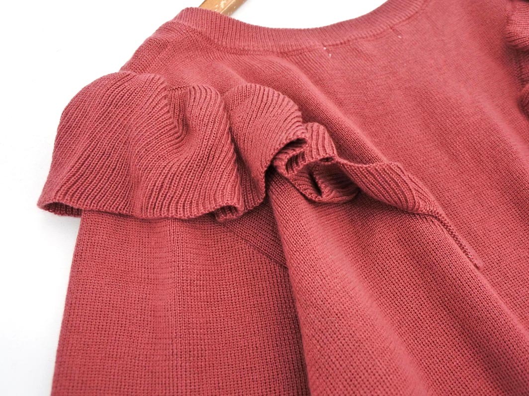 MAJESTIC LEGON マジェスティックレゴン フリル ニット ワンピース sizeM/ラベンダーピンク ◇■ ☆ fkb0 レディース_画像7
