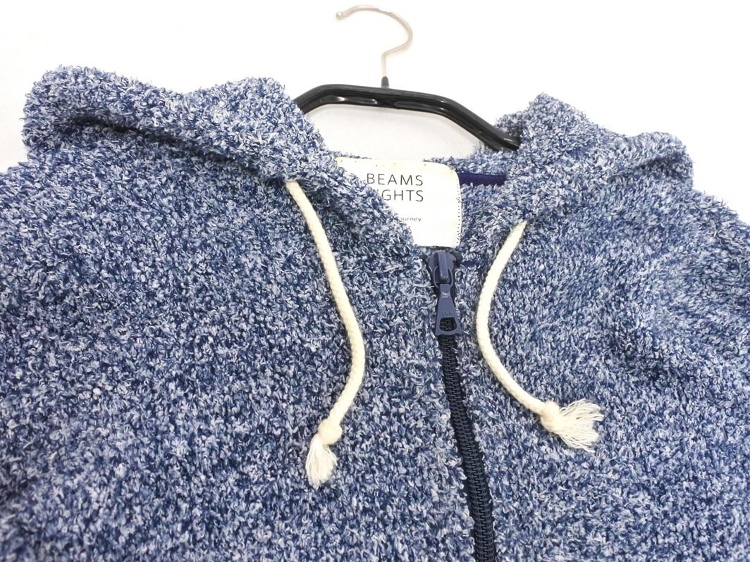 BEAMS LIGHTS ビームスライツ モコモコ ダブル ジップアップ パーカー sizeS/紺 ◇■ ☆ fkb0 メンズ_画像3
