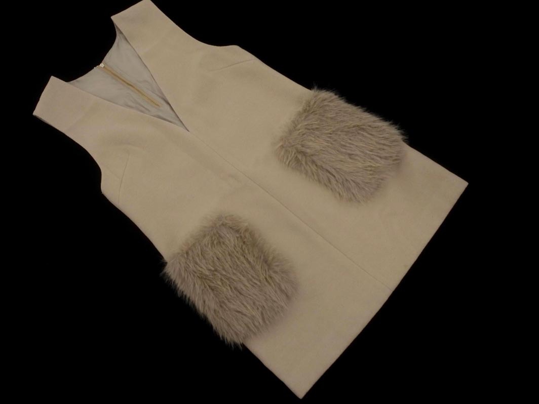 Apuweiser-riche アプワイザーリッシェ フェイクファー付き ワンピース ジャンパー スカート size1/ベージュ ◇■ ☆ fkb1 レディース_画像1