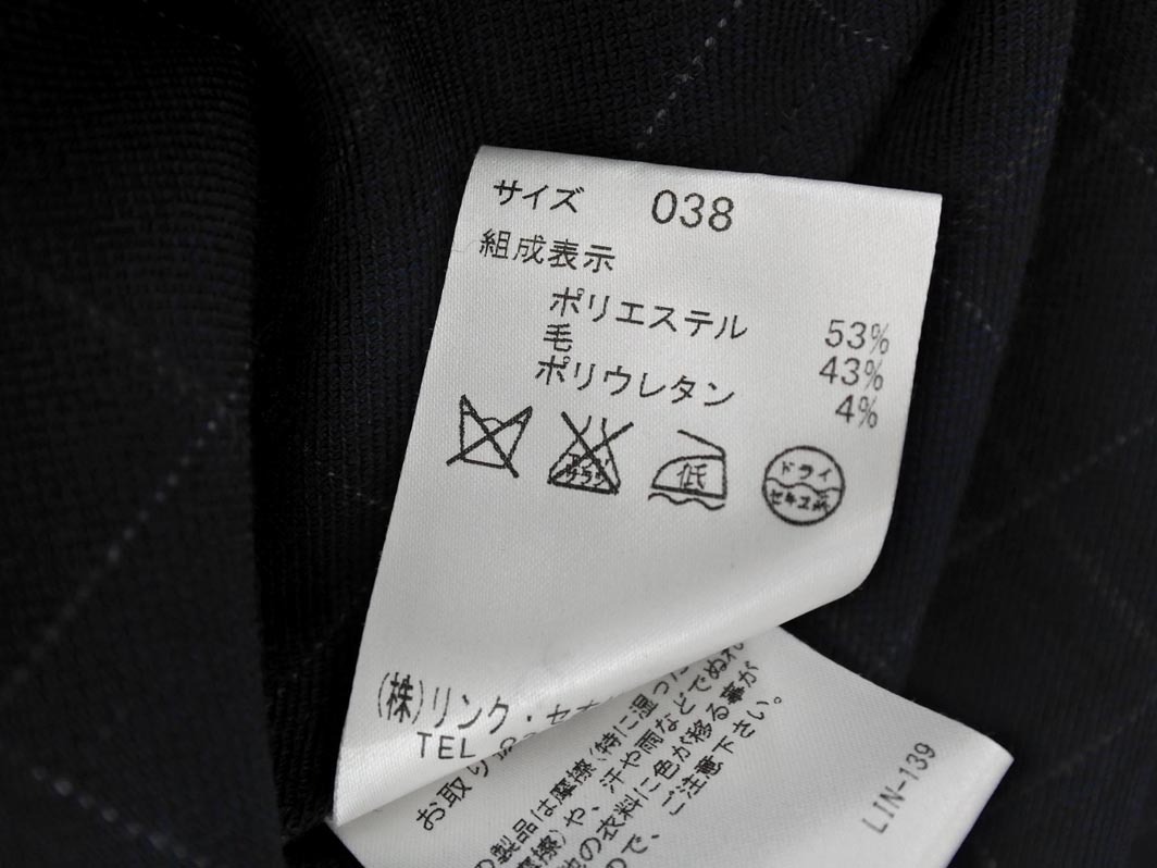 theory luxe セオリーリュクス ウール混 チェック ブラウス シャツ size38/紺 ◇■ ☆ fkb2 レディース_画像5