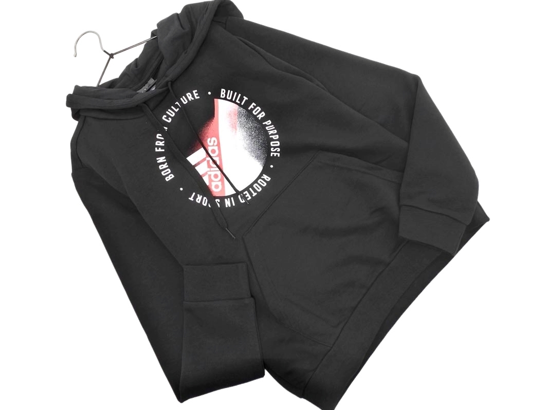 新品 adidas アディダス プリント プルオーバー パーカー sizeS/黒 ◇■ ☆ fkb2 レディース_画像1