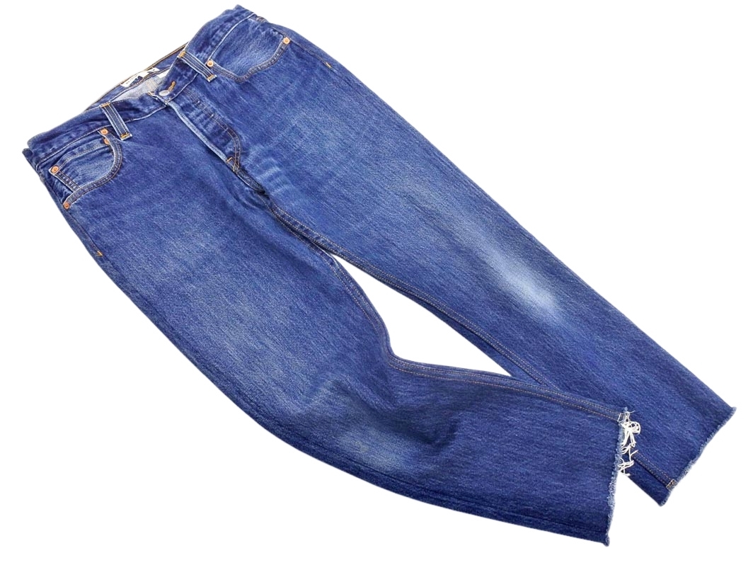 リダン リーバイス ユナイテッドアローズ 取扱 カットオフ ボタンフライ テーパード デニムパンツ size27/青 ■■ ☆ fkb2 レディース_画像1