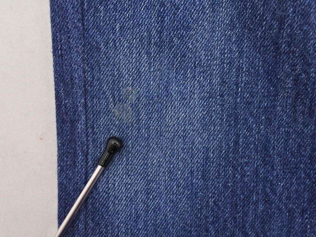 リダン リーバイス ユナイテッドアローズ 取扱 カットオフ ボタンフライ テーパード デニムパンツ size27/青 ■■ ☆ fkb2 レディース_画像4