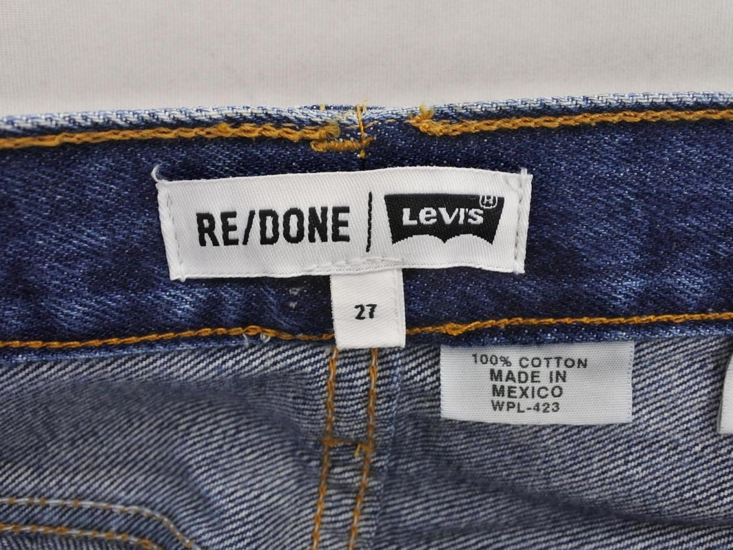 リダン リーバイス ユナイテッドアローズ 取扱 カットオフ ボタンフライ テーパード デニムパンツ size27/青 ■■ ☆ fkb2 レディース_画像9