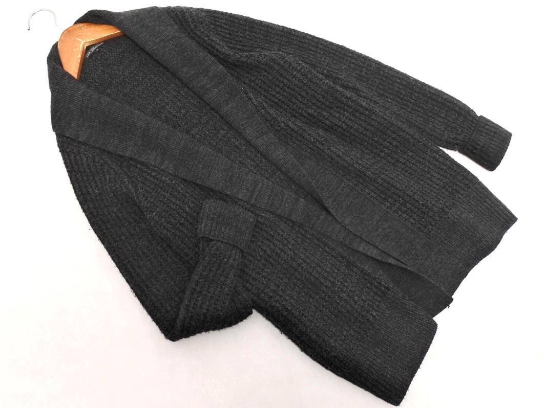 23区 ウール100% ショールカラー ロング カーディガン size38/チャコール ◇■ ☆ fkb2 レディース_画像1